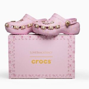 LoveShackFancy X Crocs Classic Platform Clog Size 9